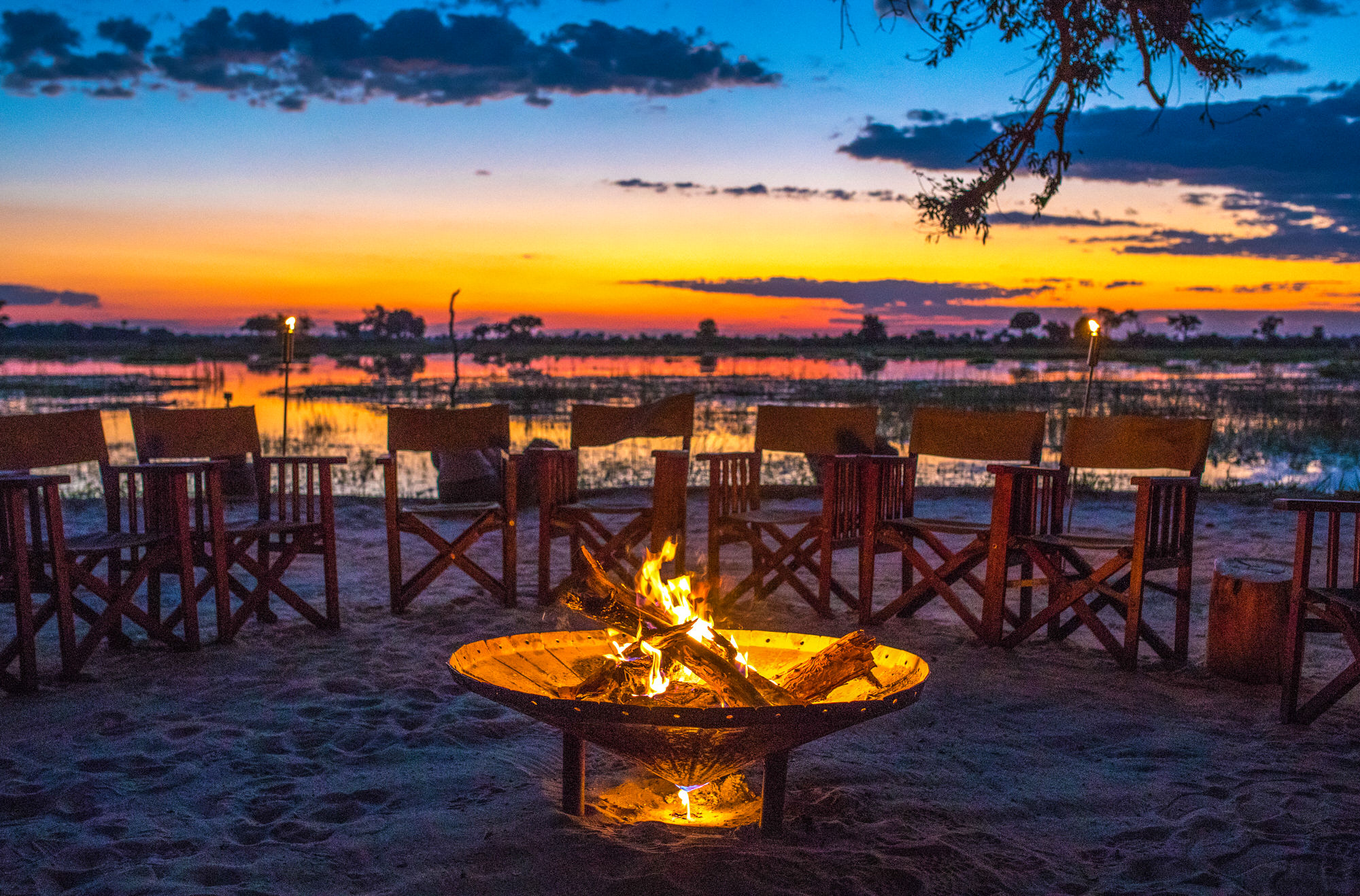 Safari sunset over the African savanna
